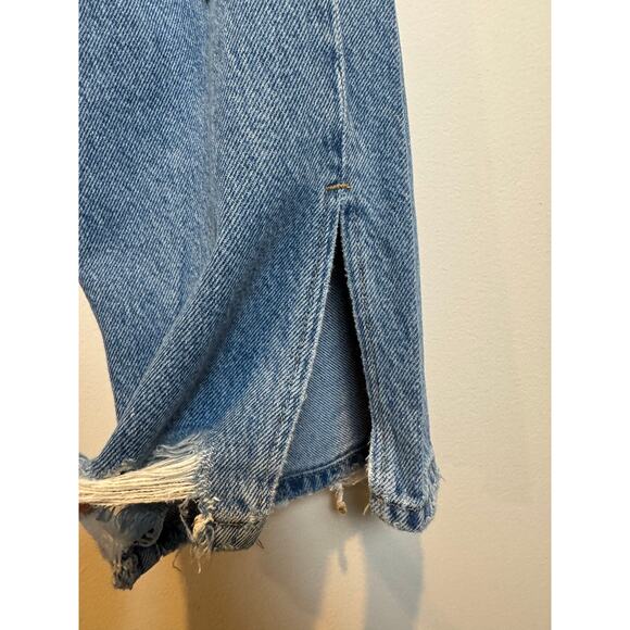 Good American Good Boy Distressed Boyfriend Jeans in Blue536 Size 20 - Picture 8 of 11